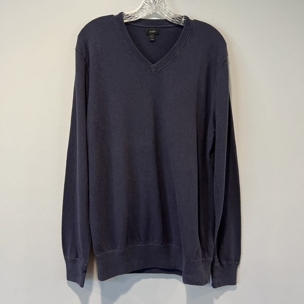 2 J Crew Sweater Mens Large Blue Pullover Button Down Cream‎ Old Money Preppy